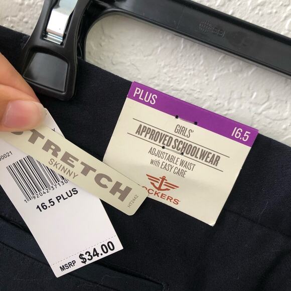 Dockers Girls Navy Blue Pants Approved Schoolwear Plus NEW Size Plus 16.5 - Picture 8 of 8